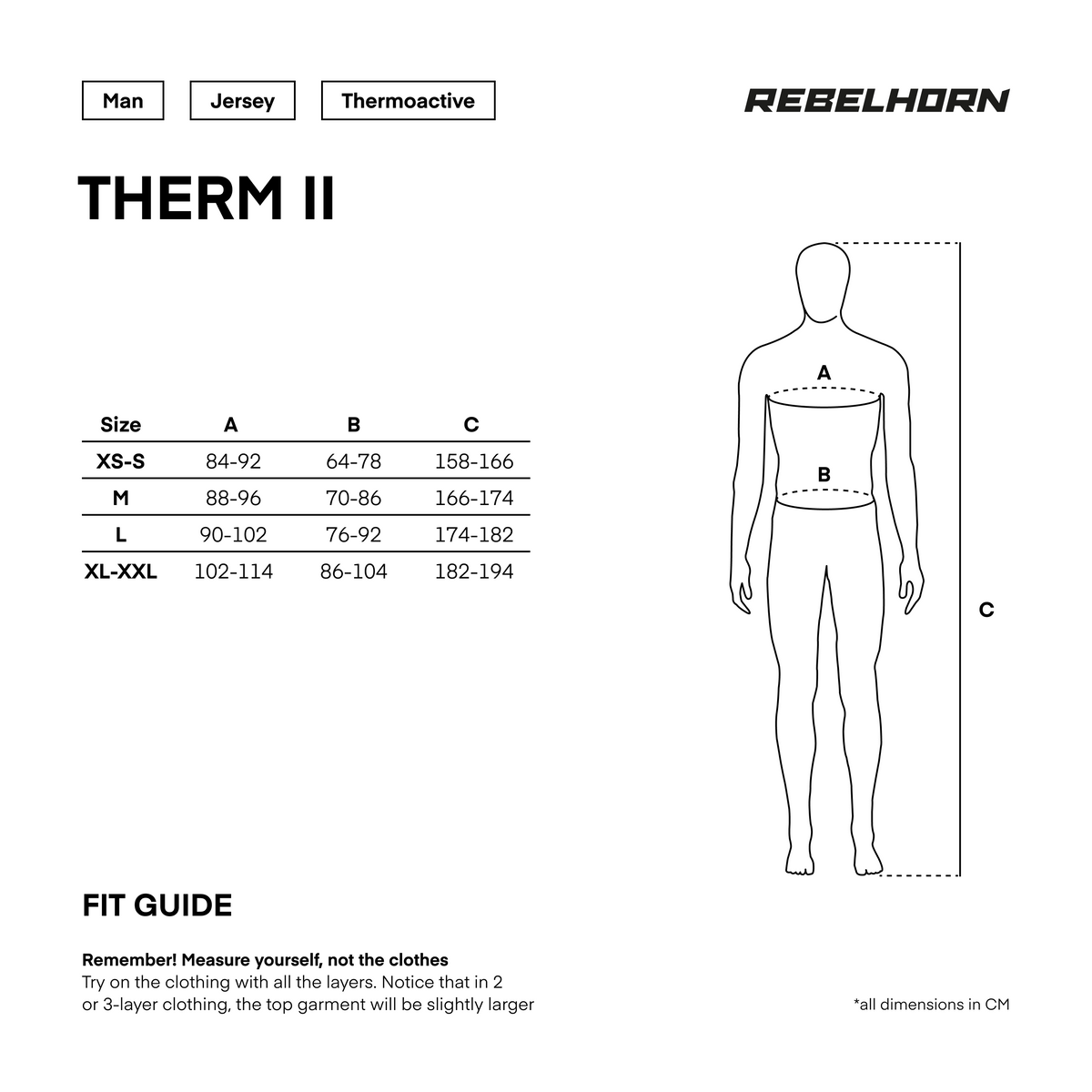 Chemise de sous-vêtements Rebelhorn therm ii noir