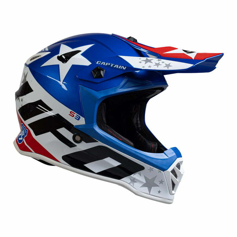 Ufo Kids Cross MC Casque Captain Blue / White