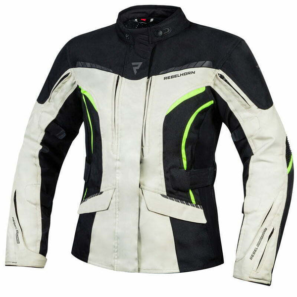 Rebelhorn Women Textile MC Jacket Raigner III noir / gris / grippe