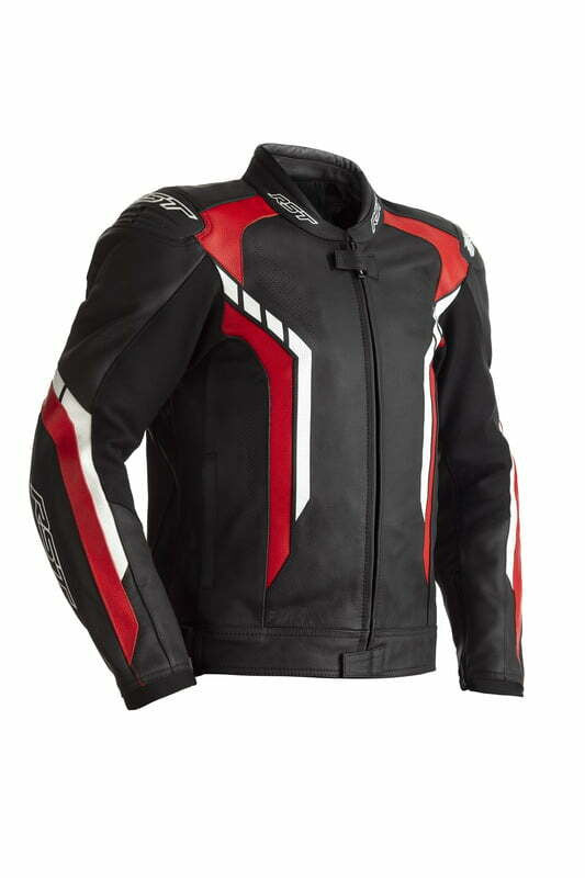 RST Axe de veste en cuir mc noir / rouge