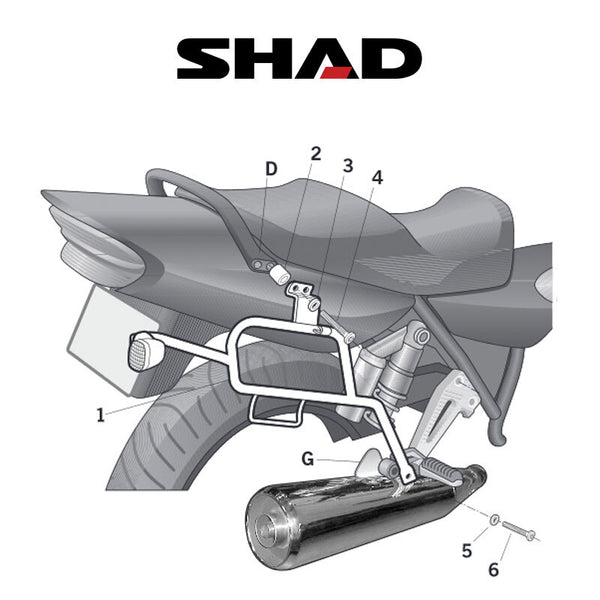 SHAD 3P SYSTÈME BRACKET (côté) - Yamaha XJR 1300 (Y0XJ17SF)