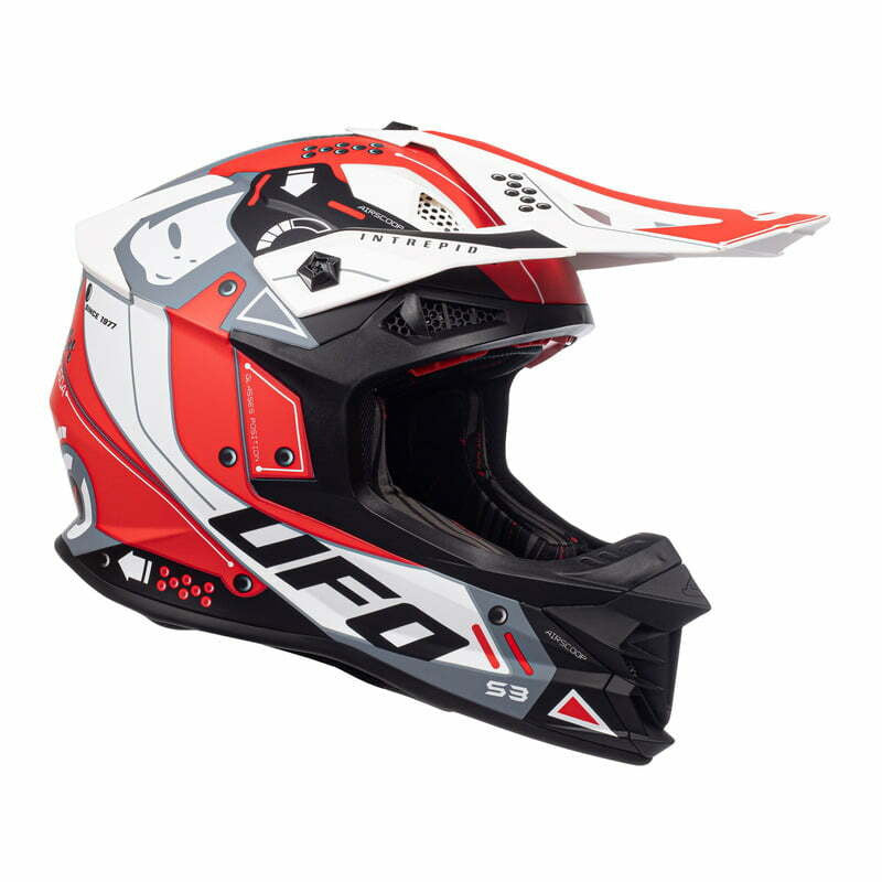 Casque d'ufo Cross MC intrépide rouge / blanc