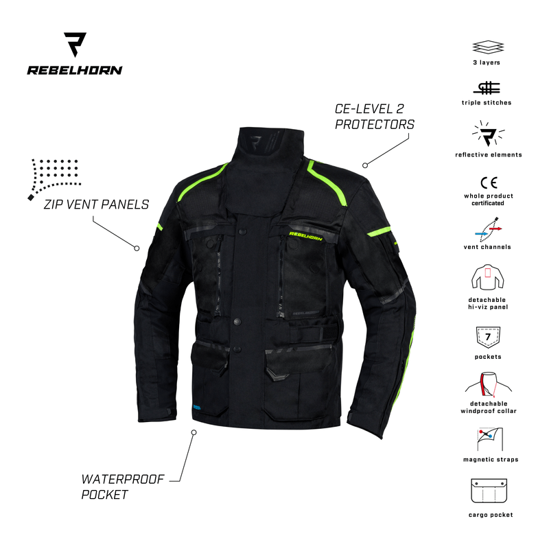 Rebelhorn textile mc veste cubby iv noir