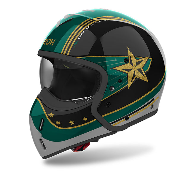 Airoh Open MC Casque J110 Commande verte