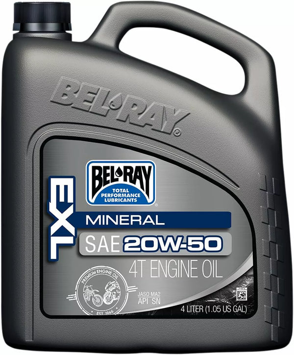 Bel-Ray Oil Exl Mineral 4T 20W-50 4L 99100B4LW