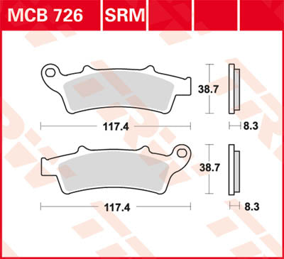 TRW Brake Pad Sinter Scooter 125+ MCB726SRM