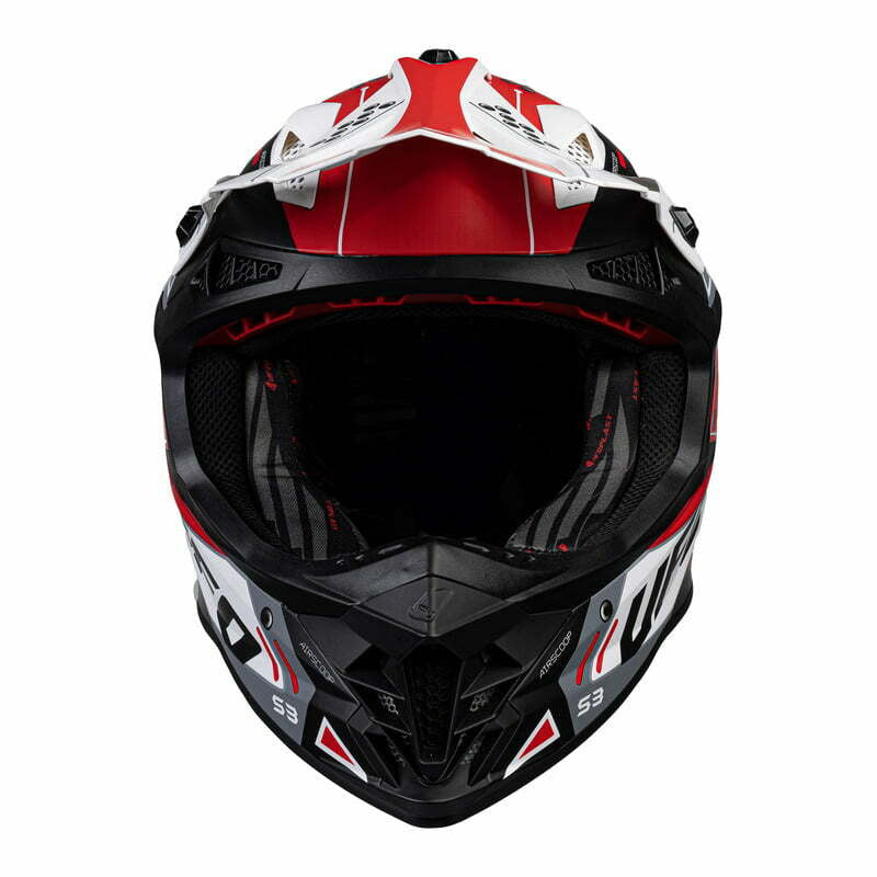 Casque d'ufo Cross MC intrépide rouge / blanc