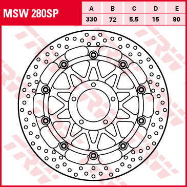 Trw frein disque racing msw280sp