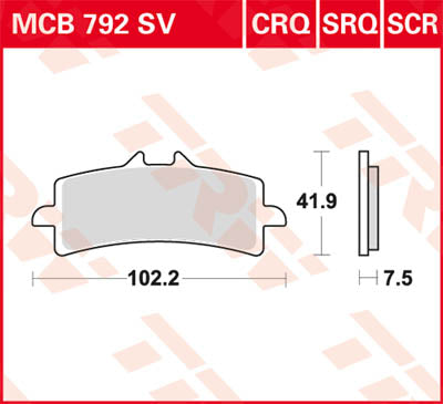 TRW PAD DE FREIN TRW MCB792SV MCB792SV