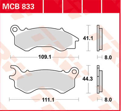 TRW Brake Pad Organic Scooter MCB833EC