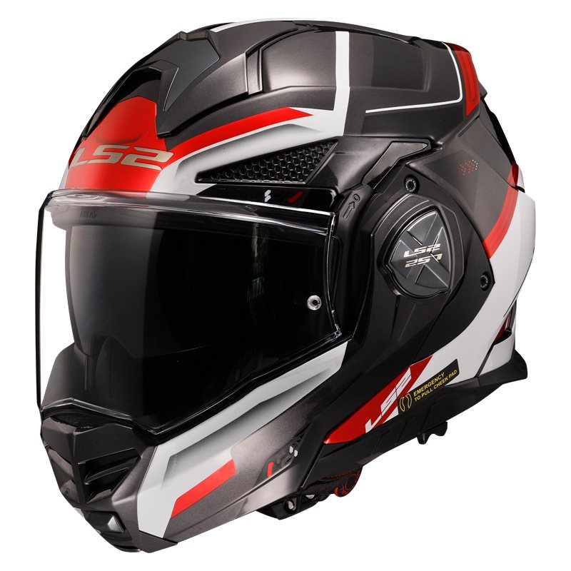 LS2 Openable MC helmet Advant X Spectrum Black/White/Red