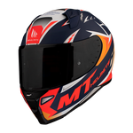 MT Helmets Integral Mc-Hjälm Revenge 2 Acosta Blå med aerodynamisk design, mörkt visir och färgstarka blå, röda och orange detaljer.