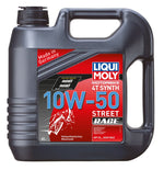 Liqui Moly Motorolja 4T 10 W-50 RACE 4L för motorcyklar, högpresterande syntetisk olja för optimal motorprestanda. Passar API SL och JASO MA2-standarder.