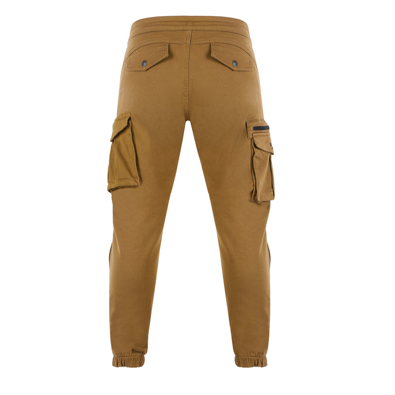 Broger Kevlar Mc-Jeans Alaska Caramel bakifrån med fickdetaljer och robust design för motorcykelentusiaster.