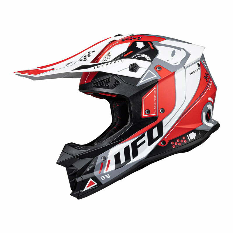 Casque d'ufo Cross MC intrépide rouge / blanc