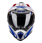 UFO Adventure MC Casque Aries Blanc / Bleu / Rouge